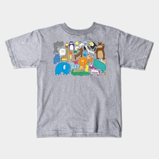 Zoo Animal Hand DRawn Kids T-Shirt